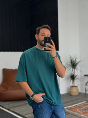 Dark Green Basic Oversize T-Shirt