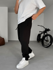 Khaki Waffle Fabric Baggy Trousers